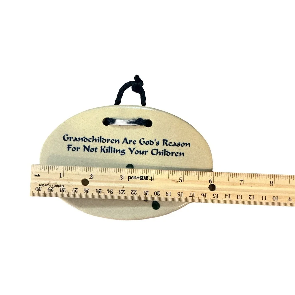 Mountain Meadows Pottery Grandchildren Humorous Ceramic Wall Plaque Handmade USA